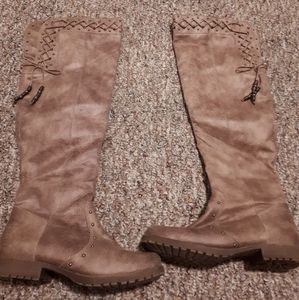 Knee high tan fall boots